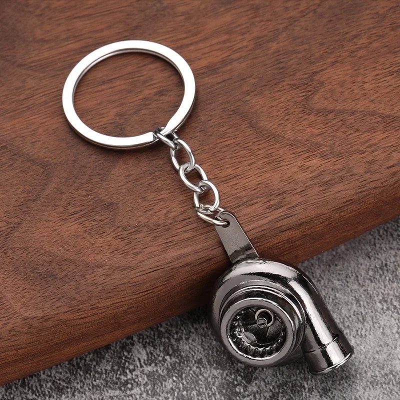 Zinc Alloy Turbo Gearbox Brake Disc Keychain - Stylish Car Accessory for Men & Dads, Perfect Birthday Gift