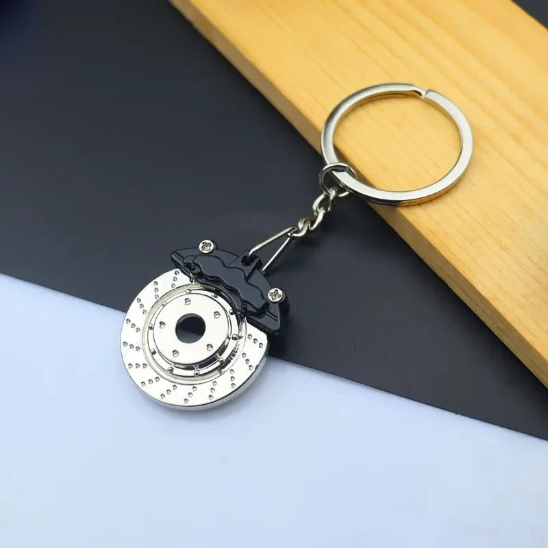 Zinc Alloy Turbo Gearbox Brake Disc Keychain - Stylish Car Accessory for Men & Dads, Perfect Birthday Gift
