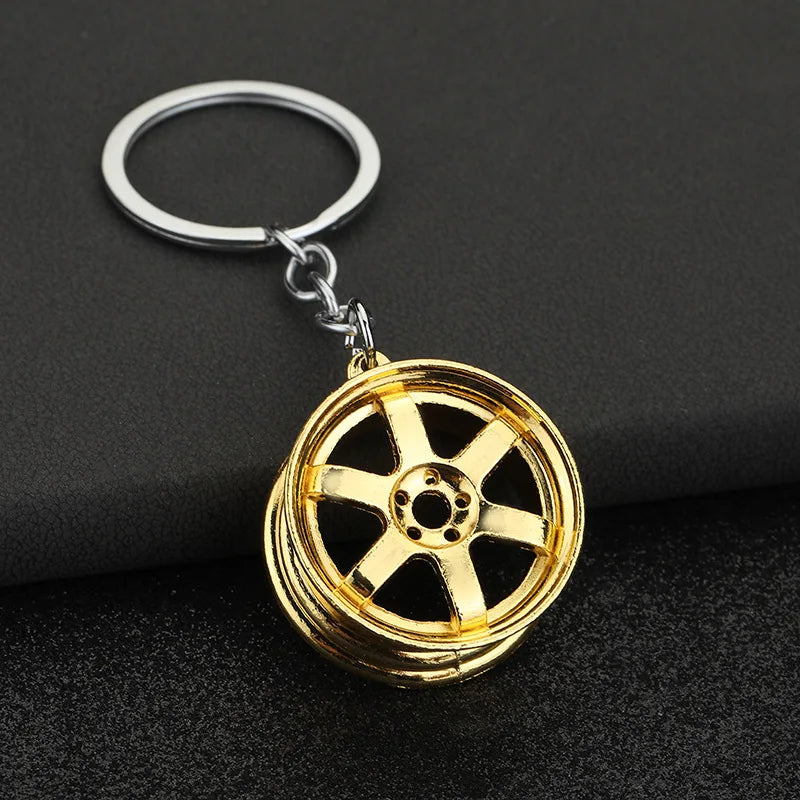 Zinc Alloy Turbo Gearbox Brake Disc Keychain - Stylish Car Accessory for Men & Dads, Perfect Birthday Gift