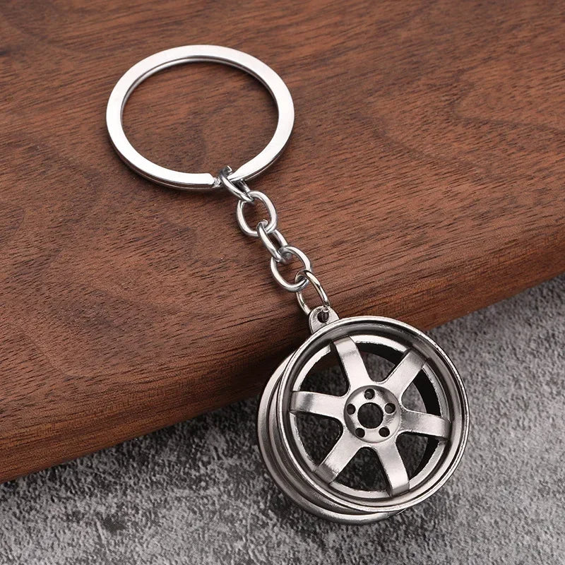 Zinc Alloy Turbo Gearbox Brake Disc Keychain - Stylish Car Accessory for Men & Dads, Perfect Birthday Gift