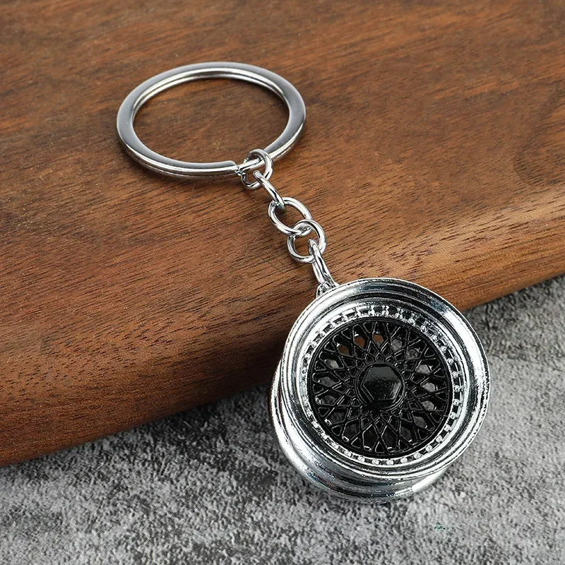 Zinc Alloy Turbo Gearbox Brake Disc Keychain - Stylish Car Accessory for Men & Dads, Perfect Birthday Gift